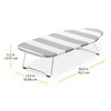 Whitmor Tabletop Ironing Board, Grey/White Striped Cover