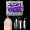 ZIFUTON Short Almond Nail Tips, 288Pcs Half Matte Clear Soft