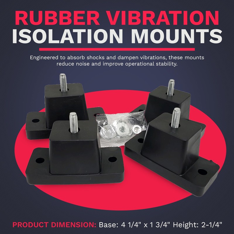 DuctlessAire Rubber Vibration Isolation Mounts - Anti Shaking Mount for