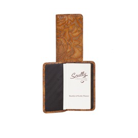 Scully Tooled Calf Leather Pocket Tel/Address Book Organizer Business (Tan)