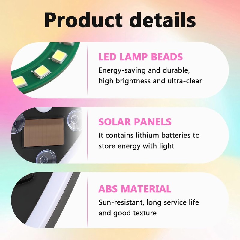 Solar Heart LED Car Light – 6 Lighting Modes, Vibration