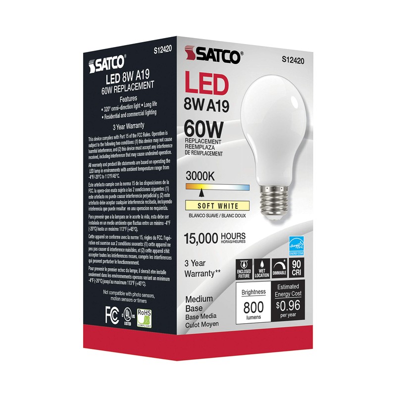 Satco - S12420 - Light Bulb - Soft White