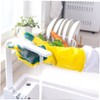SAFIGLE 1 Pair Latex Scouring Pad Gloves for Housework Reusable