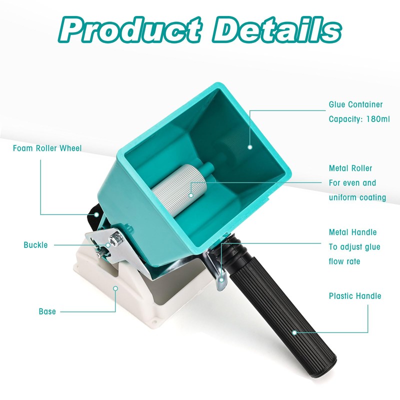 Singring Portable Glue Applicator Roller Woodworking Glue Spreader Adjustable Applicator