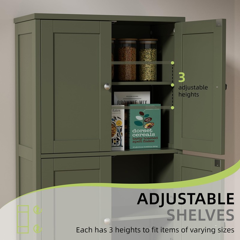 Vongrasig 42.6" Bathroom Storage Cabinet, Modern Floor Cabinet with Doors