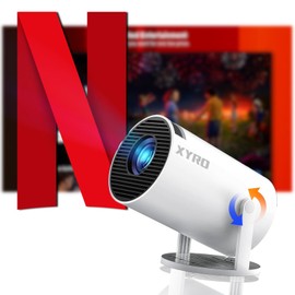 Upgraded 2025 Android 13 Mini Projector 4K 1080P Support, XYRO Portable Projector Comes with WiFi 6 and Bluetooth, Auto Keystone, 180° Rotatable Stand Smart Bluetooth Projector For Bedroom