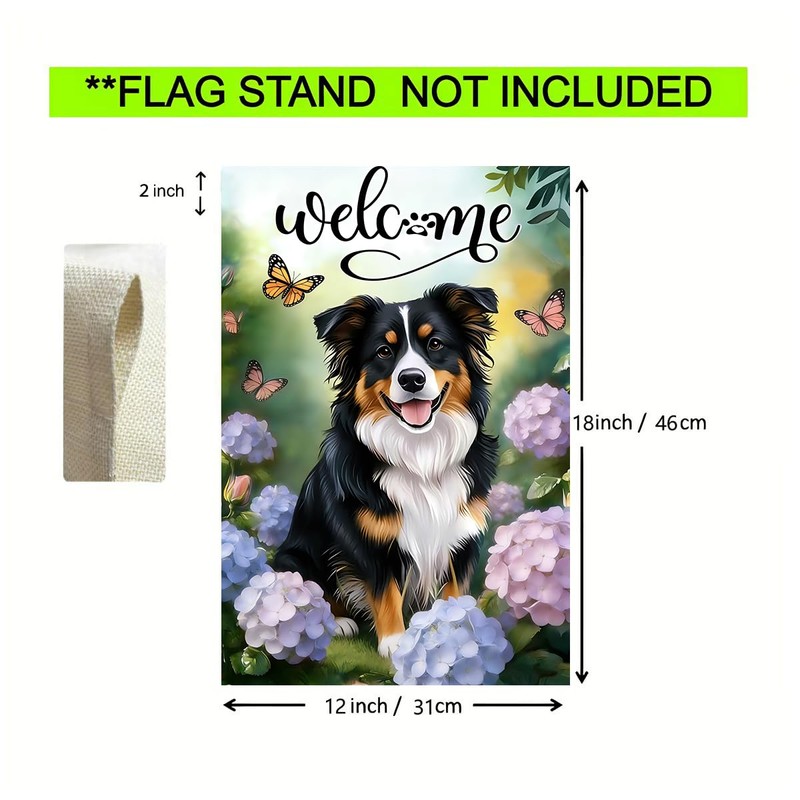 Australian Shepherd Spring Summer Garden Flag 12x18 Double Sided
