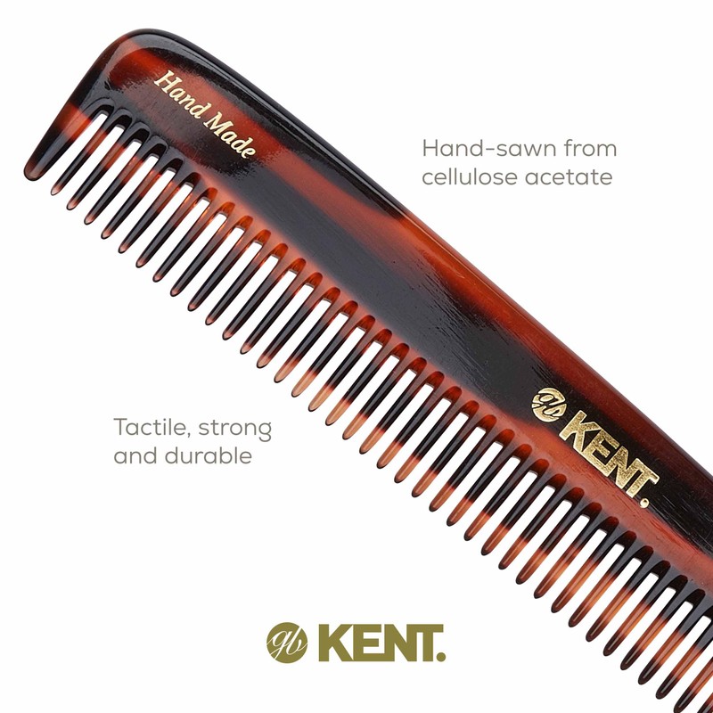 Kent Handmade Medium Coarse Toothed Dressing Hair Comb, 19 cm