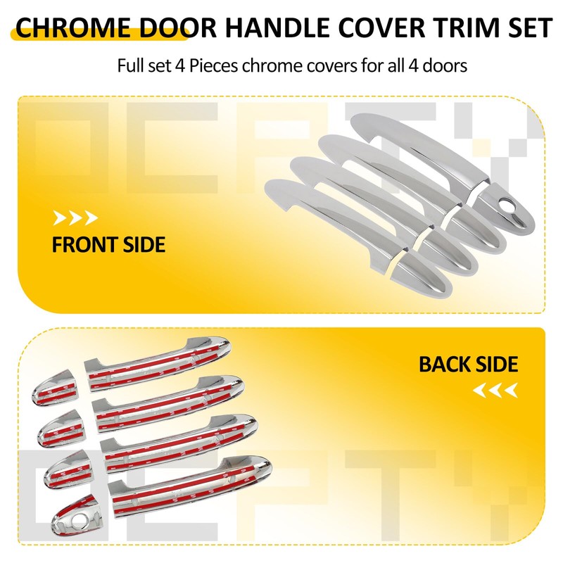OCPTY 4PCS Door Handle Covers for 2010-2012 for Hyundai Santa