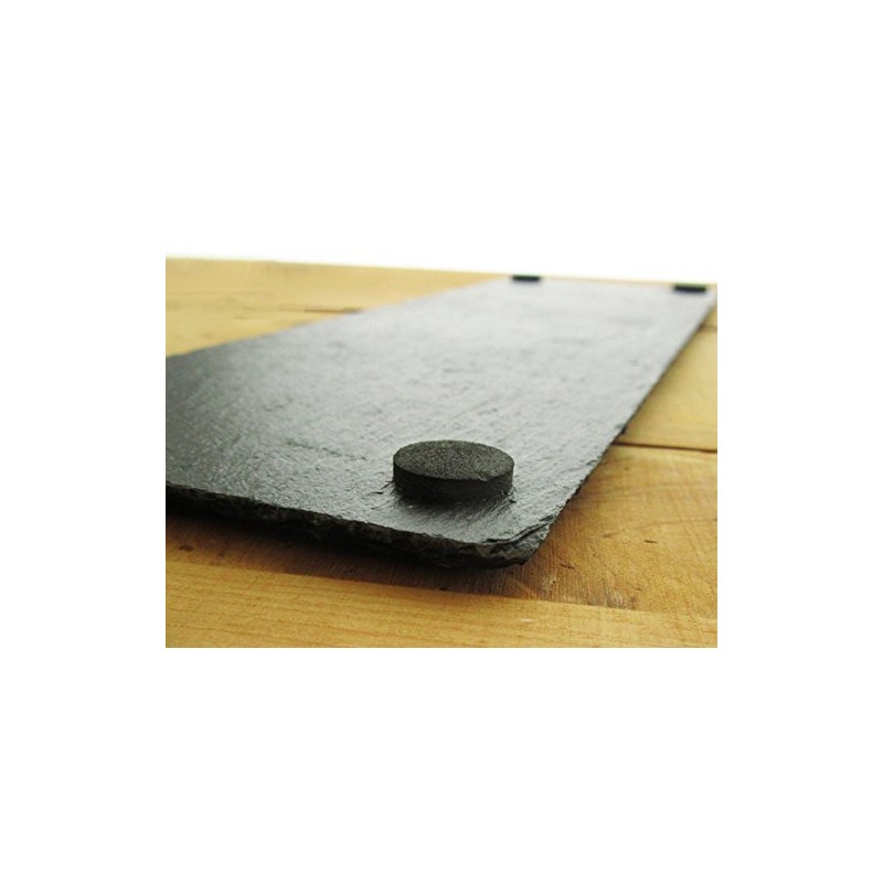 Slate Plate 30 cm Length Corner Slim [Rectangular Black Dinnerware Stone