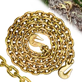 SENKEYFE G80 Transport Binder Chain 3/8"×10 ft|Lifting Chain with 7100 lbs Working Load Limit|Log Safety Towing Chains Extension for Flatbed Trailers,Truck,Boat|Tow Tie Down Binding Accessories