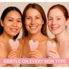 Herramienta facial Gua Sha de cuarzo rosa, cristal en forma