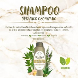 Shampoo Orgánico Ozonizado De Romero y Aloe Vera y Vitamina E Anticaída De Cabello, Sin parabenos