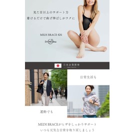 Dr.Medina (ドクターメディナ) 膝サポーター 2枚入り 膝 サポーター ひざ 女性 女性用 左右兼用 薄型 薄手 ひざサポーター 膝用サポーター ベージュ ブラック レディース MEDI BRACE-KN (L, ブラック 2枚入り)