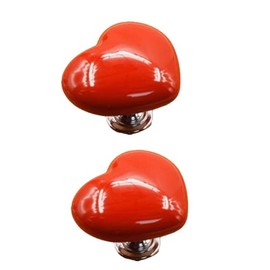 Gsycle 2PCS Toilet Button Pusher for Women, Love Heart Shaped Toilet Tank Button Toilet Flush Button Pusher Universal Toilet Press Tool Top Push Button Long Nail Assist Tank Toilet Flusher(Red)