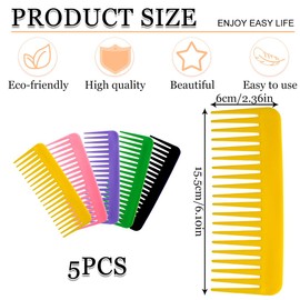 5-teiliger quadratischer Kamm, tragbarer Stylingkamm, hitzebeständiger antistatischer Kamm für langes, kurzes, lockiges und nasses Haar.
