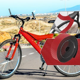 BULLSPANN 1 Pair Bicycle Handlebar Tapes, Cork Bicycle Handlebar Tapes, Bicycle Handlebar Tape, Carbon Fibre Pattern Cycling Handlebar Wrap for Road Bike, Mountain Bike, 210 x 3 cm, Thickness 3 mm