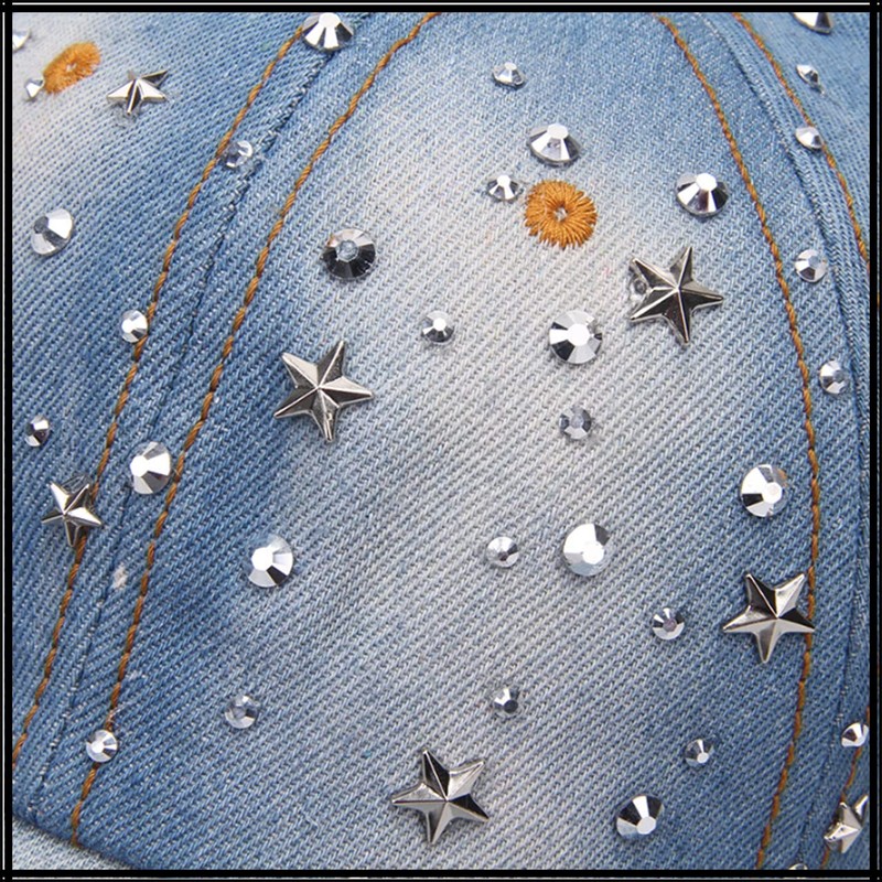 White Fang CA665 Women's Destroyed Star Pattern Hat, Sports, Running,
