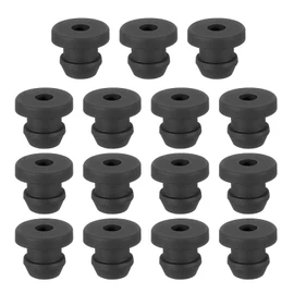PATIKIL 6mm / 1/4" Drill Hole 1/8" ID Rubber Grommets 15 Top Hat Grommets Wire Eyelet Ring Gasket Automotive Firewall Cable Hole Plug Wire Protection Black