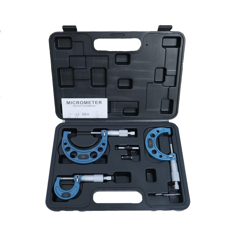 HDLNKAK Outside Micrometer Set, 0-3" Machinist Micrometer, 3 Pcs Machinist