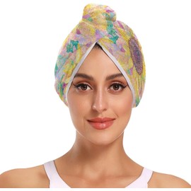 Toalla de microfibra brillante con botón para todo tipo de pelo, toalla de microfibra para cabello rizado para el cabello de mujer, paquete de 2