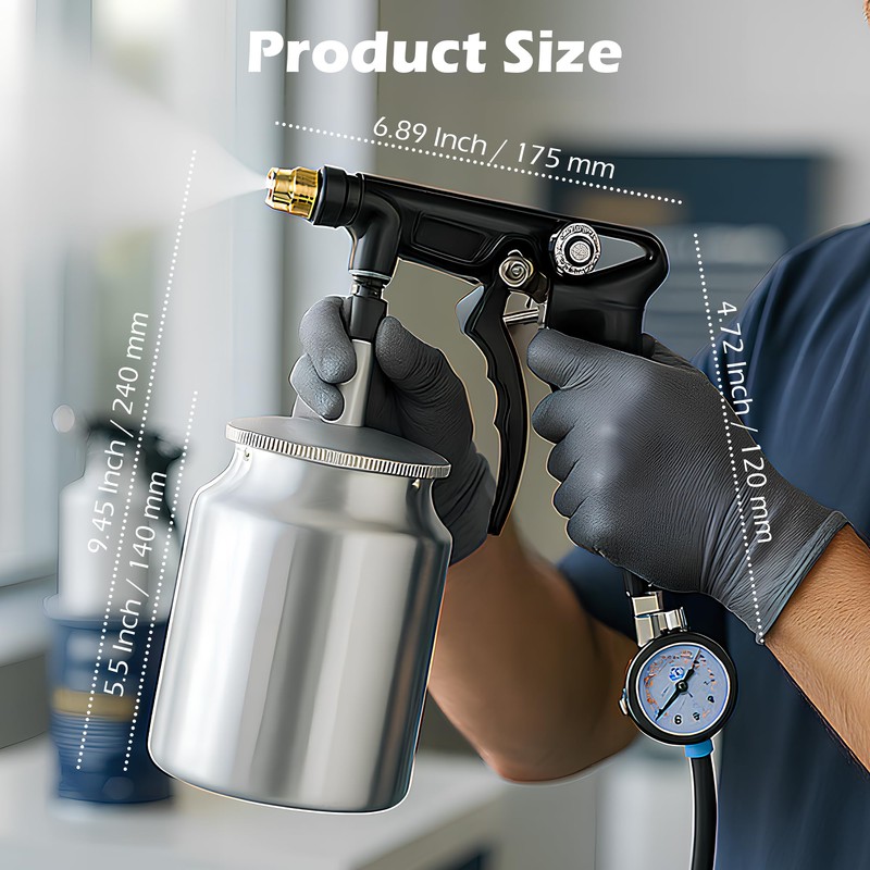 Undercoating Spray Gun with 100ml Suction Feed Cup, Undercoat Air