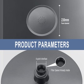 Rain Shower Heads, 9 Inch High Pressure Shower Heads, Simple Installation 6-Speed Adjustable Replacement For Your Bathroom Shower Heads, Baking Paint Process Equipped With Universal Interface