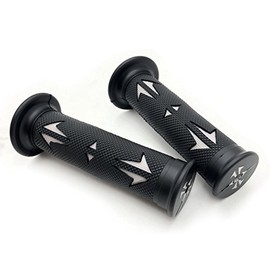 XKMT-ATVs & PWC Rubber Comfort Grips- Black & Gray Quad Compatible with Yamaha Kawasaki Polaris SEADOO BOMBARDIER Jet SKI Foreman Recon Rincon Brute Force Prairie Bruin Grizzly [B017QVATX8]