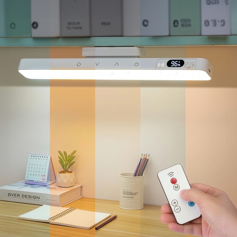 Magnetic LED Desk Lamp, 5 Color Temperature Eye-Caring Light, Stepless