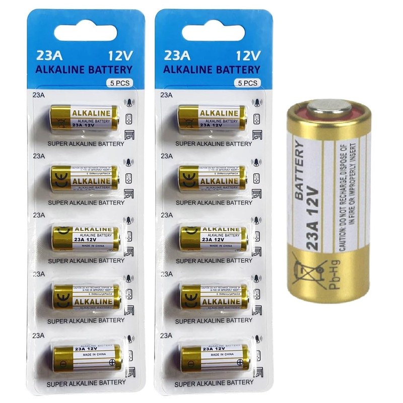 23A 12V Battery 10 Pack, 23A 12V Batteries for Doorbell
