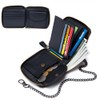 viizimei Men's Short Wallet, Bi-Fold Wallet, Leather, Zipper Closure, Chain,
