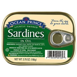 Ocean Prince Sardines in Oil, 3.75 Ounce Cans (Pack of 12)