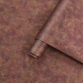 JSEVEM 16"×118" Extra Thick Luxury Red Copper Gold Rusty Metallic Concrete Wallpaper Peel and Stick Glossy Textured Metallic Concrete Contact Paper Vinyl Wall Stickers for Kitchen Cabinets Countertops