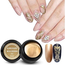 Hacaus Gel De Uñas Metálico Pintado 8Ml  Botella Gel De Uñas Pintadas Arte De Uñas Barniz Uv Laca Plata