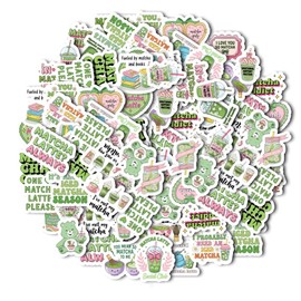 30pcs Matcha Stickers Pack – Waterproof Aesthetic Matcha Latte Vinyl Decals for Water Bottles, Laptops, Journals, Scrapbooking