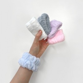 Microfiber Face Washing Wristband 5-color White 6ea