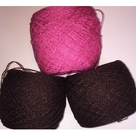 Cristal Lace yarn. Colors: 46-620. Acrylic/Rayon. 900 yards Each.1 lot of 3.