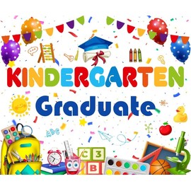 Kindergarten Graduation Backdrop Preschool Congrats Grad Graduate Party Photography Background for Kids Class of 2024 Congratulate Graduate Backdrops School Prom Party Banner Photo Props 10x8ft