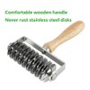 Stainless Steel Dough Lattice Roller Cutter with Wood Handle,Cookie Pie