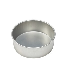 DecoPac 16 Gauge Round Aluminum 8" W x 3" H Pan Baking Cups, 8.6 x 8.6 x 3.1 inches, Silver