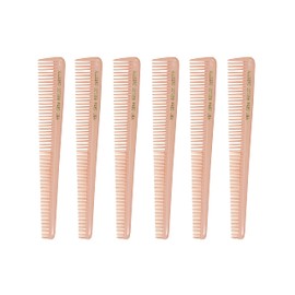 Allegro Combs 450 peines cónicos para peluquería, peines de corte de pelo, peines de peluquería para mujer, peines de bolsillo para hombre, fabricados en los Estados Unidos. 6 unidades. (Rosa)