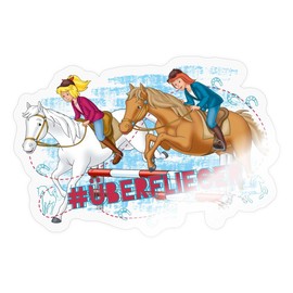 Spreadshirt Bibi And Tina Horse High Flyer Jumping Riding Sticker, 10 x 10 cm, Transparent Glossy