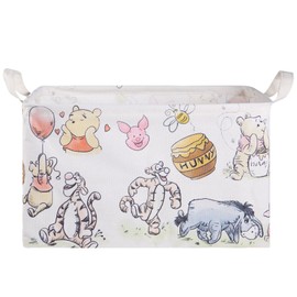 Winnie Storage Basket, Nursery Large Hamper Canvas Laundry Basket Foldable With Waterproof Pe Coating,For Kids Boys And Girls, Bathroom, Bedroom, Clothes,Toy Bin (Rice white)