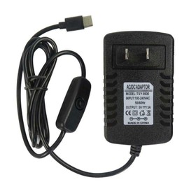 DEVMO Raspberry Pi 4b Fuente de alimentación, adaptador de CA 5V 3A USB-C C con cargador de botón de interruptor para Rasberry Pi 4 Generación