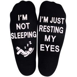 Birthday Gifts for Men Dad Father Husband Grandpa Mens Socks Gifts For Him,Funny Socks Gift Ideas I'm Not Sleeping I'm Just Resting My Eyes Socks
