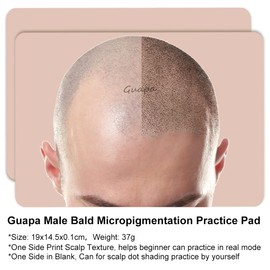 Male SMP Scalp Micropigmentation Practice Skin Silicone Pre-print Man Bald Micropigmentation Training Pad Hairline Tattoo Skin (3pcs Man Bald Practice Skin)