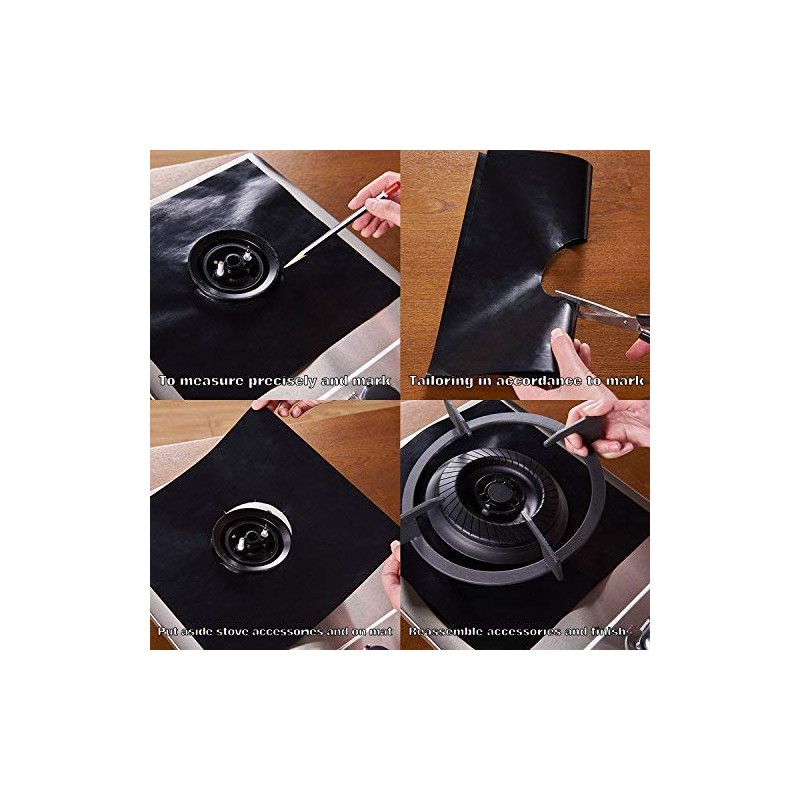 8X Stove Liner Cover 0.2mm Double Thickness Burner Covers Square