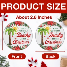 Beachy Gifts for Women Christmas Ornaments, Beach Themed Gifts for Beach Lovers Have Yourself a Beachy Little Christmas Hanging Ornament Keepsake Plaque Decor Ceramic Ornaments Xmas Tree Decorations