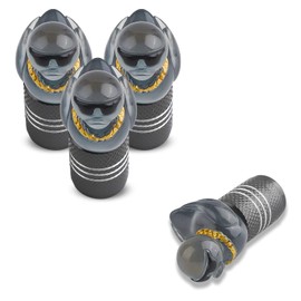 Funny Duck Sunglasses Tire Valve Caps for Car/SUV/Truck – Waterproof Wheel Accessories That Add a Splash of Humor to Your Ride(4PCSBlack)