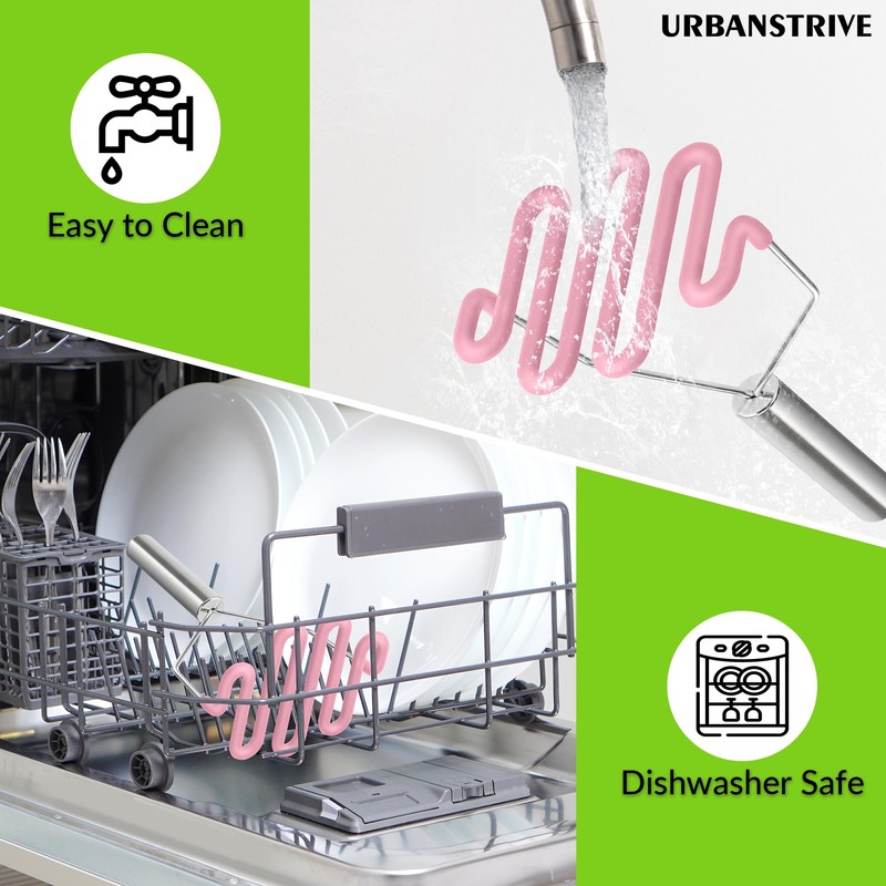 Urbanstrive Non-Scratch Silicone Potato Masher Kitchen Tool, Potatoes Masher Potato
